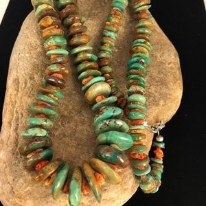 COPY - Navajo Green Turquoise Sterling Silver Spi…